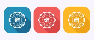 Kolay temizlik ikonu tasarımı çizimi. Gölge tuşu tasarımında yüzey simgesini temizle