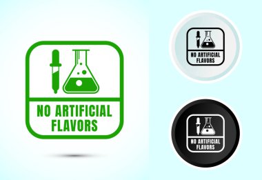 Yapay aroma tasarım illüstrasyonu, yapay aromasız aroma sembolü, doğal ürün, siyah beyaz renk yok