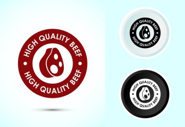 Yüksek kaliteli sığır eti tasarımı, yüksek kaliteli et rozeti, taze et etiketi, siyah-beyaz renk