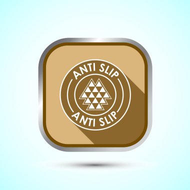 Anti-slipon tasarım illüstrasyonu. Kayma önleme simgesi, kaydırma önleme simgesi, altın rengi gölge tasarımı