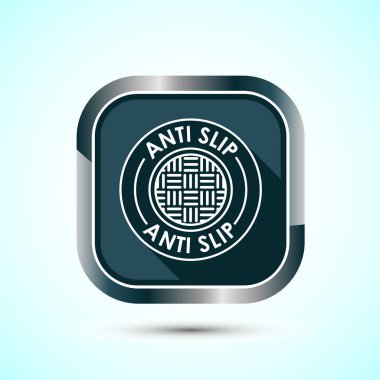 Anti-slipon tasarım illüstrasyonu. Kayma önleme simgesi, kayma önleme simgesi, gri renk gölge tasarımı