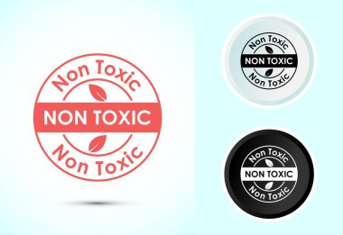 Zehirli olmayan ikon tasarımı çizimi. Zararlı bir kimyasal işaret işareti yok, siyah-beyaz renk.