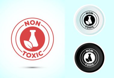 Zehirli olmayan ikon tasarımı çizimi. Zararlı bir kimyasal işaret işareti yok, siyah-beyaz renk.