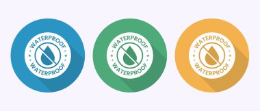 Su geçirmez simge tasarımı illüstrasyon, sıvı geçirmez koruma, gölge düğmesi tasarımında suya dayanıklı işaret