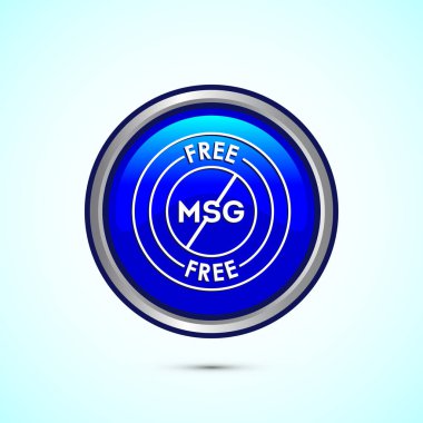 MSG özgür simge tasarımı illüstrasyonu, web ve uygulama için Msg etiket imzası. Mavi renkli yuvarlak düğme tasarımı