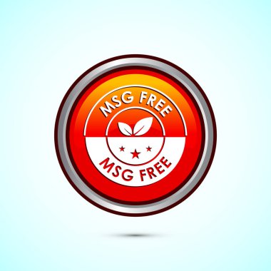 MSG özgür simge tasarımı illüstrasyonu, web ve uygulama için Msg etiket imzası. Turuncu renk yuvarlak düğme tasarımı