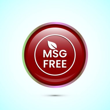 MSG özgür simge tasarımı illüstrasyonu, web ve uygulama için Msg etiket imzası. Kırmızı renk yuvarlak düğme tasarımı