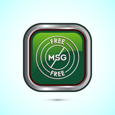 MSG özgür simge tasarımı illüstrasyonu, web ve uygulama için Msg etiket imzası. Yeşil renkli kare düğme tasarımı