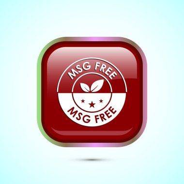 MSG özgür simge tasarımı illüstrasyonu, web ve uygulama için Msg etiket imzası. Kırmızı renkli kare düğme tasarımı