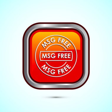 MSG özgür simge tasarımı illüstrasyonu, web ve uygulama için Msg etiket imzası. Turuncu renkli kare düğme tasarımı