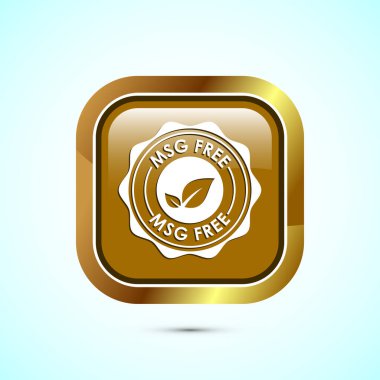 MSG özgür simge tasarımı illüstrasyonu, web ve uygulama için Msg etiket imzası. Altın renkli kare düğme tasarımı