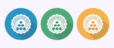 Kolesterolsüz ikon, kolesterolsüz logo rozet etiketi gölge düğmesi tasarımı