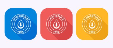 Kolesterolsüz ikon, kolesterolsüz logo rozet etiketi gölge düğmesi tasarımı