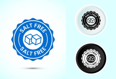 Tuz içermeyen simge tasarımı çizimi. Tuz işareti yok, siyah beyaz sodyum serbest simgesi