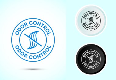 Koku kontrol simgesi tasarımı illüstrasyonu. Kötü koku ikonu, Odor etiketsiz renk, siyah ve beyaz