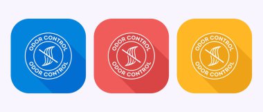 Koku kontrol simgesi tasarımı illüstrasyonu. Kötü koku simgesi, Gölge tuşu tasarımında Odor etiketi