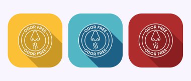 Koku kontrol simgesi tasarımı illüstrasyonu. Kötü koku simgesi, Gölge tuşu tasarımında Odor etiketi