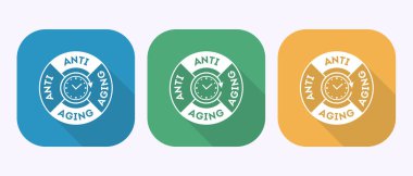 Yaşlanma karşıtı ikon tasarımı çizimi. Gölge tuşu tasarımında yaşlanma karşıtı işaret sembolü