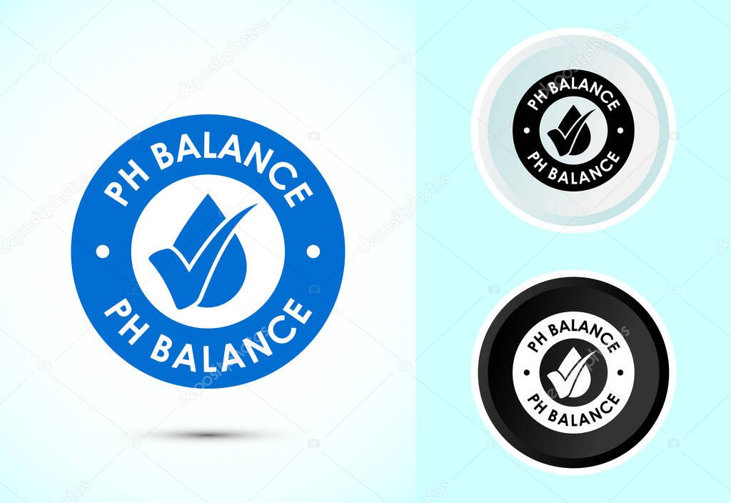 PH balance icon design illustration. Neutral PH balance icon sign, Free acidity concept symbol in color, black and white