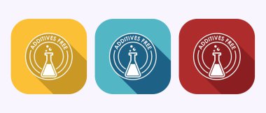 Katkı maddeleri ücretsiz simge tasarımı illüstrasyonu. Gölge tuşu tasarımında katkı maddesi işareti yok