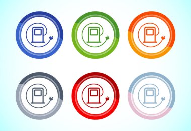 Benzin ikonu tasarım illüstrasyonu, benzin pompası, benzin istasyonu işareti.,