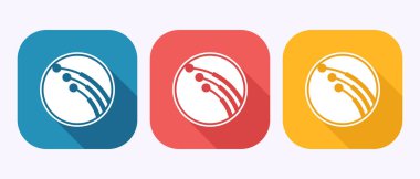 Fiber optik kablo ikonu tasarımı çizimi. Gölge tuşu tasarımında elektrik kablosu işareti sembolü