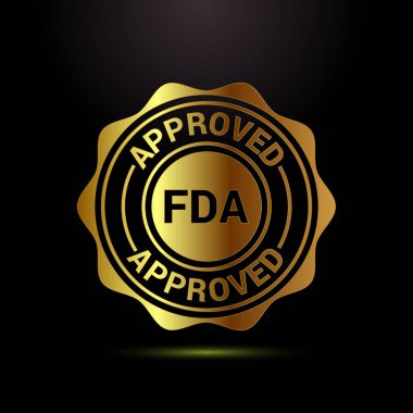 FDA altın rengi etiketli ikon tasarımı, Gıda ve İlaç yönetimi rozeti etiketini onayladı