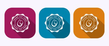 Trans yağsız simge tasarımı çizimi, Sıfır yağ etiketi işareti gölge düğmesi tasarımında