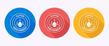 Su emici simge tasarımı illüstrasyonu, su damlası gölge düğmesi tasarımında işaret simgesini emer