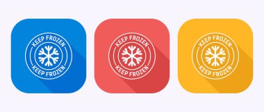 Donmuş simge tasarımı illüstrasyonunu, dondurulmuş ürün rozet etiketini gölge düğmesi tasarımında tut