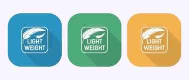 Hafif sıklet tasarım illüstrasyonu. Tüylü simge, gölge düğmesi tasarımında hafif sıklet etiket işareti