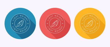 Hafif sıklet tasarım illüstrasyonu. Tüylü simge, gölge düğmesi tasarımında hafif sıklet etiket işareti