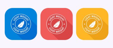 Hafif sıklet tasarım illüstrasyonu. Tüylü simge, gölge düğmesi tasarımında hafif sıklet etiket işareti