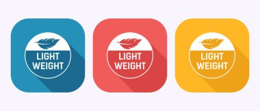 Hafif sıklet tasarım illüstrasyonu. Tüylü simge, gölge düğmesi tasarımında hafif sıklet etiket işareti