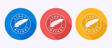 Hafif sıklet tasarım illüstrasyonu. Tüylü simge, gölge düğmesi tasarımında hafif sıklet etiket işareti