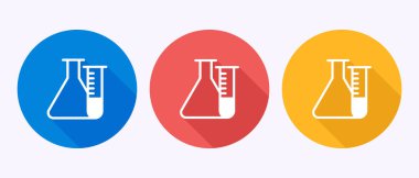 Laboratuar matarası tasarım çizimi, gölge düğmesi tasarımında kimyasal matara işareti.