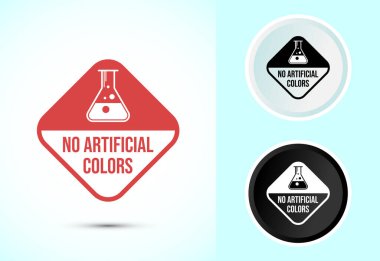 Yapay renk tasarım illüstrasyonu yok, Yapay renksiz rozet etiketi renkli, siyah ve beyaz