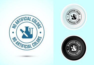 Yapay renk tasarım illüstrasyonu yok, Yapay renksiz rozet etiketi renkli, siyah ve beyaz