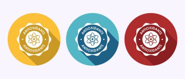 Antioksidan ikon tasarımı açısından zengin. Gölge tuşu tasarımında antioksidan zengin gıda etiketi işareti