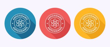 Antioksidan ikon tasarımı açısından zengin. Gölge tuşu tasarımında antioksidan zengin gıda etiketi işareti