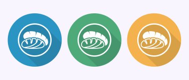 Ekmek simgesi tasarımı illüstrasyonu, gölge düğmesi tasarımında fırın işareti sembolü