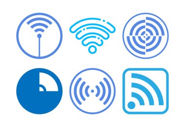 Wifi simgeleri dizayn, internet bağlantı sembolü, kablosuz ve kablosuz ağ işareti