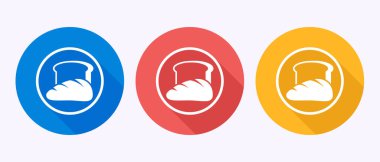 Ekmek simgesi tasarımı illüstrasyonu, gölge düğmesi tasarımında fırın işareti sembolü