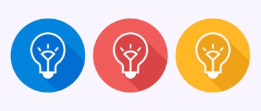 Elektrik lambası ikonu tasarım illüstrasyonu, gölge düğmesi tasarımında yaratıcı fikir simgesi simgesi