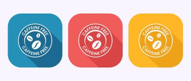 Kafeinsiz ikon tasarımı çizimi. Gölge tuşu tasarımında kafein rozeti etiketi yok.