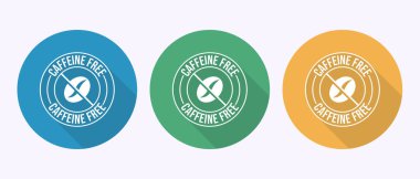 Kafeinsiz ikon tasarımı çizimi. Gölge tuşu tasarımında kafein rozeti etiketi yok.