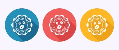 Kafeinsiz ikon tasarımı çizimi. Gölge tuşu tasarımında kafein rozeti etiketi yok.