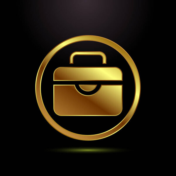 Briefcase icon design illustration, bag icon for apps and websites in gold color style