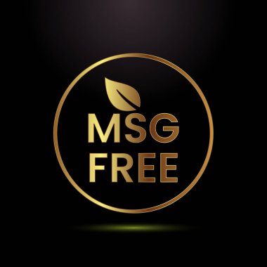 MSG serbest simge tasarımı illüstrasyonu, ağ için Msg etiket işareti ve altın renkli uygulama