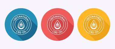 Kenevir yağı ikonu tasarımı çizimi. Marihuana yağı simgesi, gölge düğmesi tasarımında CBD cannabidiol işareti